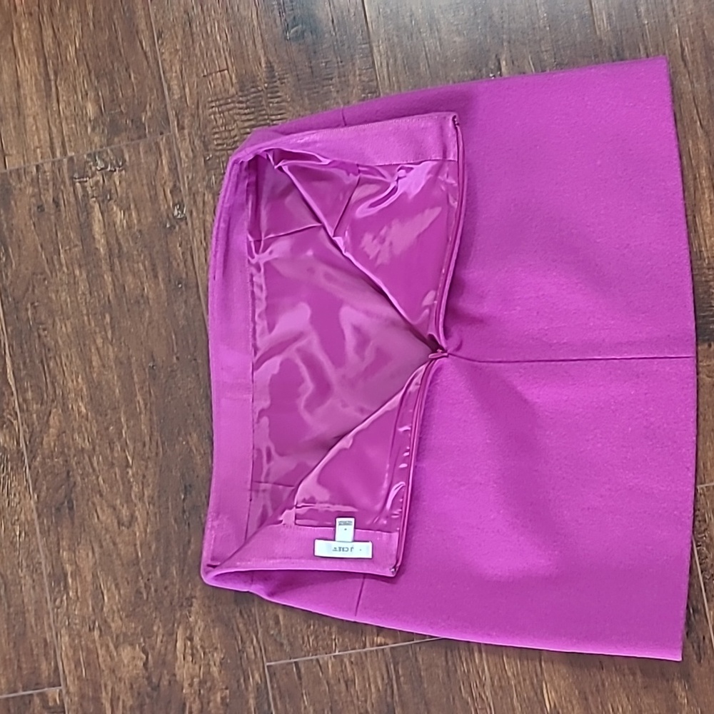 J. Crew Bright Pink Mini Skirt - Tailored A-Line Wool Size 6 - Picture 6 of 6